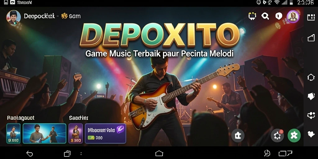 Screenshot DEPOXITO menunjukkan pengalaman bermain musik yang seru.