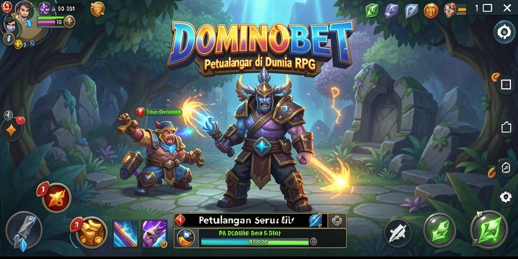 Tampilan gameplay seru dari <strong>DOMINOBET</strong> dengan petualangan RPG yang mendebarkan.