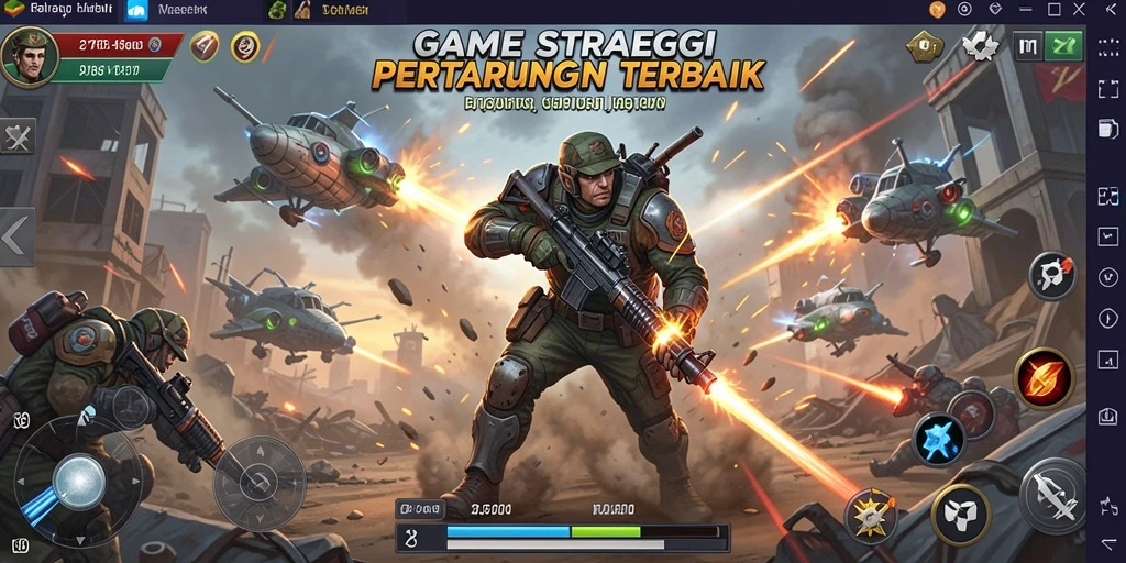 Tampilan gameplay strategis yang intens di F7F7.