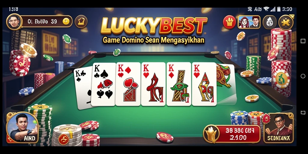 Tampilan permainan Domino LUCKYBEST yang menarik dan penuh warna.