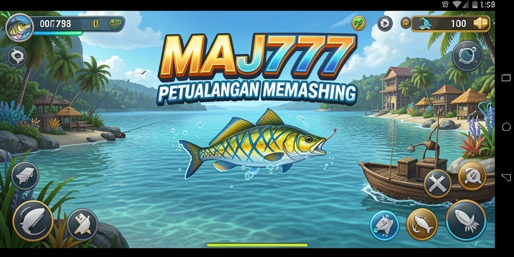 Tampilan gameplay MAJ777 yang mengasyikkan dengan berbagai lokasi memancing.