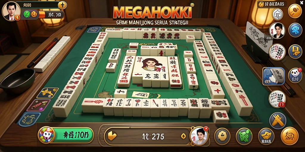 Gameplay menakjubkan di MEGAHOKI dengan desain grafis Mahjong yang memukau.
