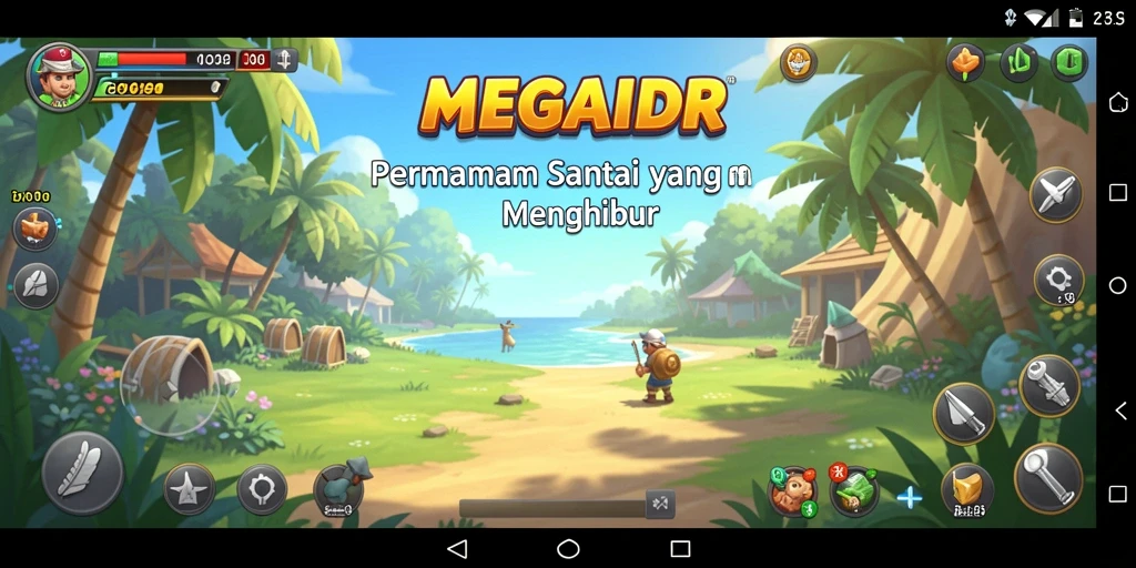 Gambar gameplay <strong>MEGAIDR</strong> menunjukkan pemain menikmati momen santai dan menyenangkan.