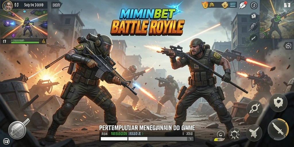 Screenshot gameplay MIMINBET yang menampilkan aksi pertempuran intens.