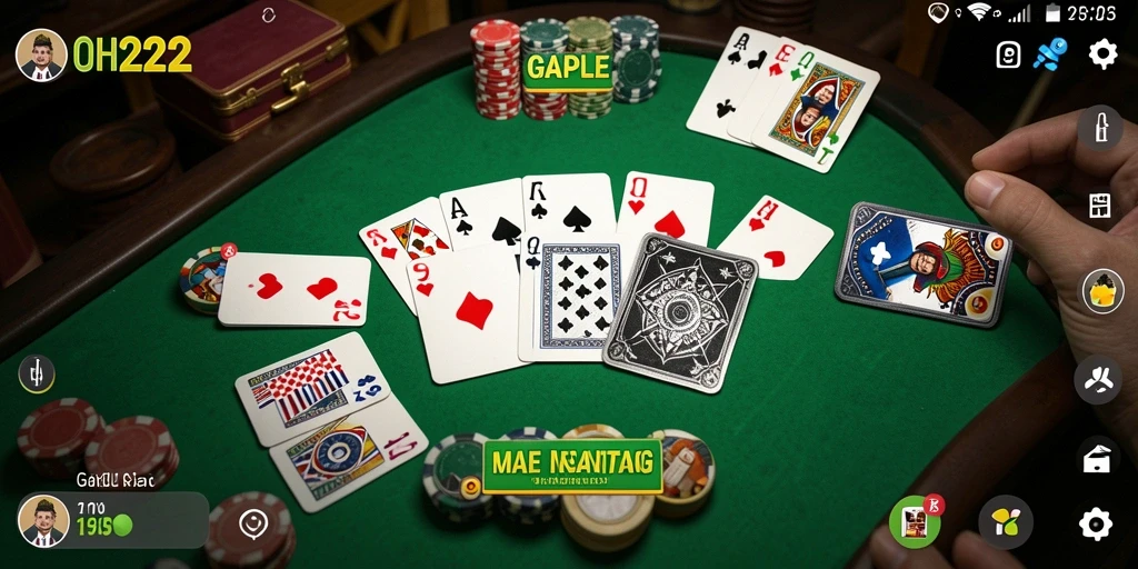 Tampilan seru gameplay Gaple yang mengasyikkan di OH222.