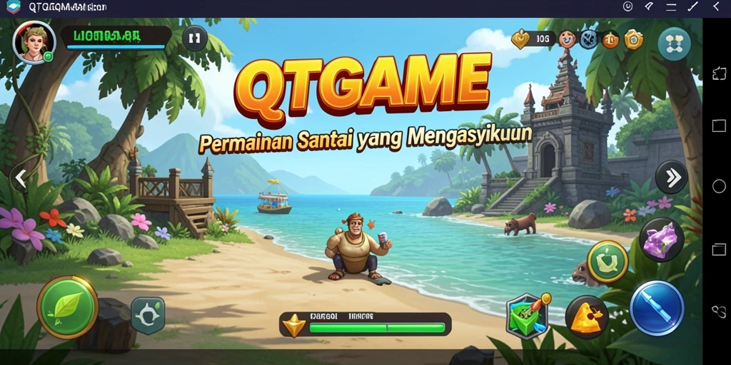 Tangkapan layar gameplay QTGAME menampilkan momen seru dan santai.